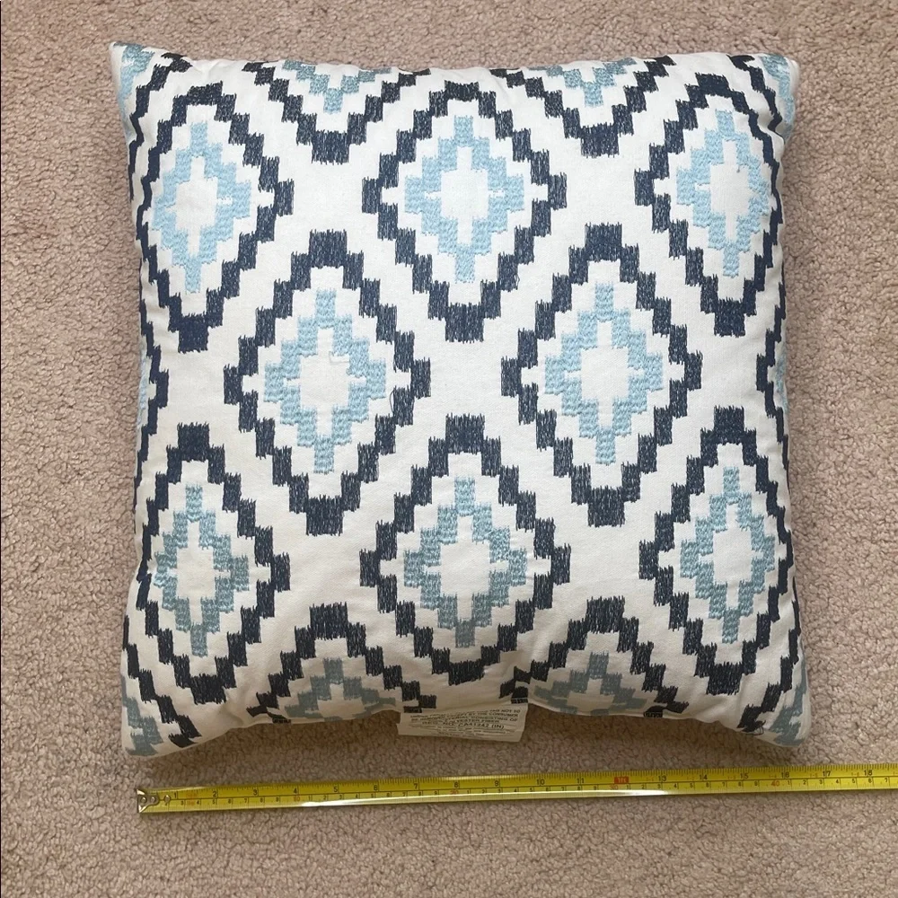 NWT Essential Home Blue and Black 18” Geometric Accent Pillows (Set of 2)